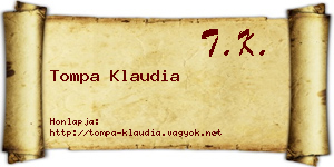 Tompa Klaudia névjegykártya